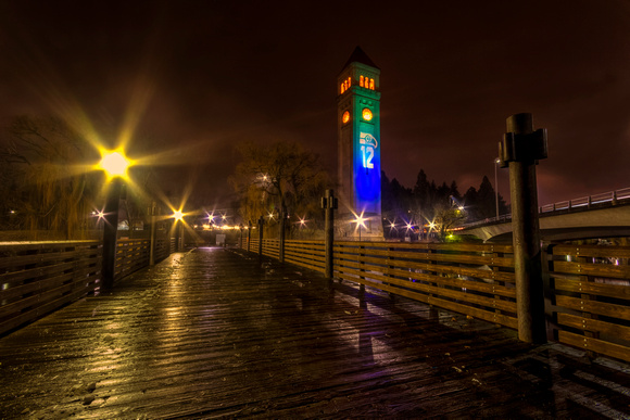 Riverfront Park Clocktower Seahawks