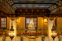 Davenport Hotel Balcony at Christmas